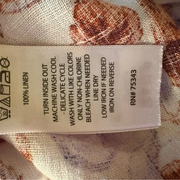 Rachel Zoe 100% Linen Floral Wide Leg Pants - Small - Picture 5 of 5